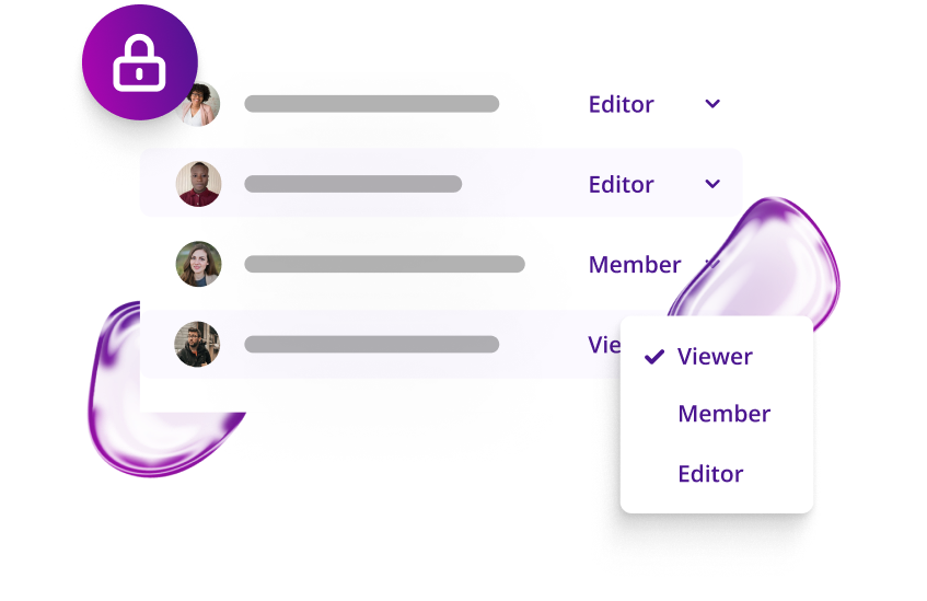 A secure environment for collaborating with team members & vendors